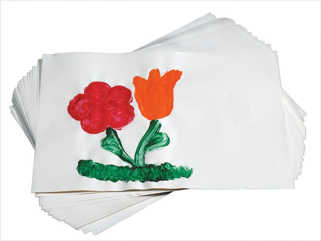 School Smart Finger Paint Paper, 60 lb, 11 x 16 Inches, White, 100 Sheets 085373